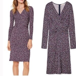 Tory Burch Printed Twist Front Silk Midi Dress